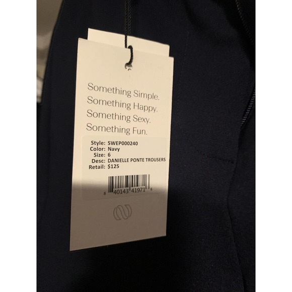 NWT Something Navy Dress Pants Trousers Dress Pant Women's Size 6 Navy Solid - Picture 2 of 3